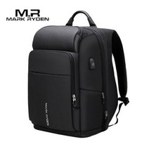 마크라이든 스마트 충전 노트북 학생 직장인 백팩 MR0037B, 블랙-M