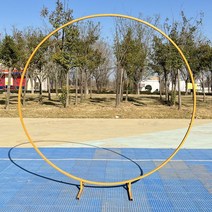 포토존 꽃 장식 프레임 플라워 아치 지지대 야외 셀프 스몰 웨딩 연출 파티 원형 장식 진열대 교회 크리스마스 꾸미기, 22.사각파이프링1.8m지름화이트