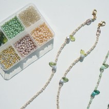 샤론델 크리스탈 비즈 마스크목걸이 만들기 세트 청귤과즙톡톡 타입 (3~4개 제작 줄+본드 포함) / 크리스탈 론델컷 고급마스크목걸이 여성용마스크목걸이, 초보자(골드)