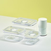 휴락 진공밀폐용기 4종 세트 대+중+소+진공펌프 전자레인지 식기세척기 사용가능 비스프리