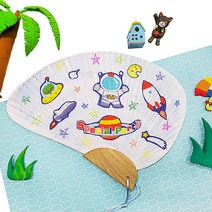 어린이 유아 체험부스 반원 부채만들기 체험 요양원 인지놀이 뇌기능 회관, 1개