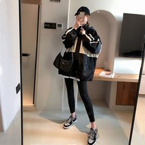 Aug.07 269번 이니셜 후드 점퍼 여 봄가을 홍콩 느낌 박시 시크 재킷 집업복종하다Z