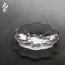 유리 접시 수제 보력 원형 컵 홀더 홈 다도 제로 코스터 쿵푸 차 세트 간단한 접시, NONE, 색상 분류: 10 개의 꽃잎 꽃