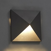 세모직부 방수등 BR LED 9W 3000K 인테리어벽등, 흑색, 1