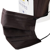 국산 커피 브라운 마스크 멜트블로운 MB필터 3중 구조 일회용 대형 갈색 컬러 50매, 1박스