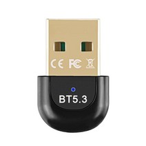 네트워크 장비의 로그 계정 5.3 5.0 블루투스 어댑터 무선 USB 송신기 수신기 노트북 PC 윈도우 11 10/8.1/7 용 미니 동글, [01] V5.3, 1개