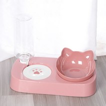 고양이자동급식기 반려동물 사료 배식기 강아지 밥그릇 애완 동물 강아지 고양이 피더 그릇 2 1 자동 음주, 03 분홍색