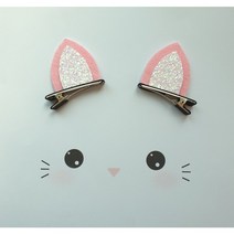 고양이 귀 머리핀 동물 곰돌이 집게핀 토끼 삔 헤어핀 세트