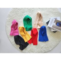 아기 단추 니트바라클라바 귀달이 방한모자 골지비니 가을 겨울 7color