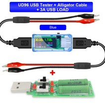 13 in 1 usb tester dc 디지털 전압계 amperimetro 전압 전류 측정기 전류계 감지기 전원 은행 충전기 표시기, 협력사, u96 파란색 3a 케이블