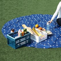 캠핑 공원 독특한 원형 발수코팅 돗자리 나들이매트, 네이비