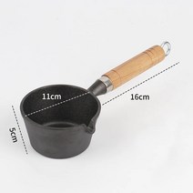 카타 주철 미니 Nonstick 프라이팬 플랫 바닥 오믈렛 팬 나무 손잡이 휴대용 팬케이크 프라이팬 주방 요리, 11cm