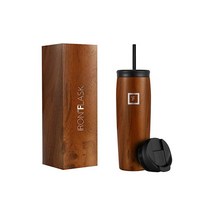 IRON °FLASK 노마드 텀블러 591.5mL(20온스) 뚜껑 2개(빨대플립) 진공 단열 스테인리스 스틸 병 이중 벽 보온 커피 여행용 머그 금속 물통, Timber_1 Count (Pack of 1)
