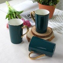 골드라인도자기롱머그머그컵커피 1P 도자기 카페 롱머그 커피잔 롱머그컵 머그컵 골드라인 홈카페 빅머그컵 빅머그, 1개, 1개