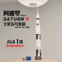 Aerospace 시리즈 호환 키덜트 레고 블럭 브릭 Apollo Saturn V 로켓 디스플레이 상자 장난감, 단일사이즈, 새턴 V 로켓 조명그룹