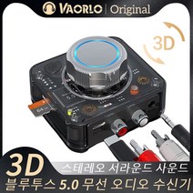 VAORLO 블루투스 5.0 오디오 수신기 3D 스테레오 서라운드 사운드 음악 무선 어댑터 TF 카드 RCA 3.5MM AUX 잭 차량용 키트 유선 스피커, C39
