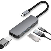 usb 분배기 4/5/6/7 포트 허브 USB c-hdmi 호환 Rj45 100M 어댑터 OTG 썬더볼트 3 도크 PD TF SD 포함 맥북 프로/에어 타입c, [01] 4 in 1, 01 4 in 1