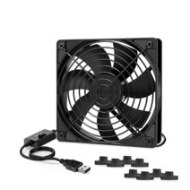 Qirssyn 수신기 라우터 모뎀 TV 박스 DVR 플레이스테이션 X박스 용 3단 스피드 듀얼 볼 냉각 120mm USB 컴퓨터 팬