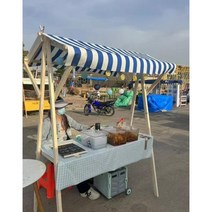 접이식 가판대 행사매대 진열대 플리마켓 마트 매대 야시장 프리마켓 이동식, 04)접이식120x60x200 블루화이트