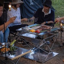 대가족여행 모임 캠핑 야외 바베큐 대형 화로대 스토브 요리 튼튼한 장박, 옵션1 MT-065FT
