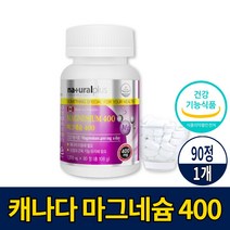 캐나다 마그네슘 영양제 마그네숨 400 1200mg 90정 알약 모양 건강기능식품, 1개