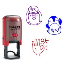 [자동스탬프] Trodat 동물캐릭터 OK.확인.검도장 (46025), 디자인6.사자(검), 빨강(레드)