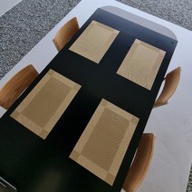 파트마 식탁 테이블 매트 4인용 방수 깔개, 골드, 1개