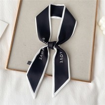 솔리드 글자 헤어 스카프 스키니 트윌 실크 리본 디자이너 넥타이 숙녀용 핸드백 손목 벨트 머리 액세서리 2023