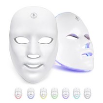 keka 무선 LED 마스크 미용기 7색 LED 광원 케어 피부 미백 탄력 회복 주름 개선 홈케어 피부관리기 충전식, 4224