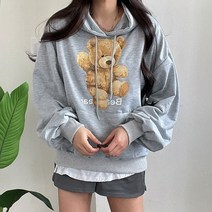 아담블링 / [존귀탱] 벌룬퍼프 아방핏 곰돌이 후드티셔츠
