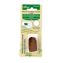CLOVER Natural Fit Leather Thimble Large null, 1, Lt. Brown
