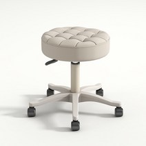 미용의자 원형보조의자 피부샵의자, 브라운