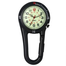 등산시계 아웃도어시계 고도계 등산용 산악용 시계 Lancardo-카라비너 시계 형광 다이얼 핸즈 등산 버클 백, 01 Black