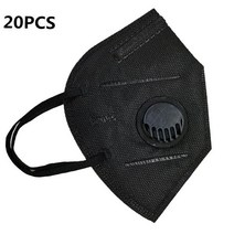안면 마스크 FFP3 KN95 공기 밸브가 있는 얼굴 마스크 호흡기 미세먼지 입 마스크 안전 도매, [13] Black 20PCS