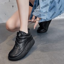 TTiiHot 여성용 캐주얼 플랫폼 통굽 슈즈 편하다 운동화 6cm