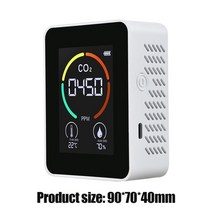 가스 누출 누설 측정기 감지기 휴대용 다기능 5 in1 co2 미터 디지털 이산화탄소 usb 공기 hcho 검출기 분석기 온도 습도 품질 모니터, 3 in 1 화이트