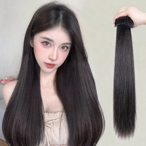 엔템 인모 긴머리가발 부분 정수리 가발 3p, 생머리붙임머리3p-다크브라운-55
