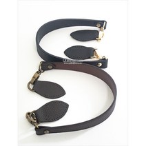 퀼팅맘 명품 호보스타일 가죽핸들 가방스트랩 가방끈 컬러6종, [골드][엠보] 블랙(라운드형)