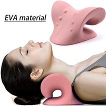 쿠션 인테리어 장식 Neck Shoulder Cervical Spine Stretcher Muscle Relaxer For Pain Relief Chiropractic Tract, 03 Pink