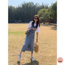 여름 데님원피스 셔츠원피스 미디 반팔 빅사이즈
