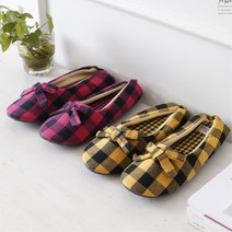 체크 화사한컬러 여성 한옥 마루 슬리퍼