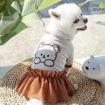 개플룩 개셔니스타 스커트 곰돌이 시밀러룩, 300종 스커트 카키베어, 2XL-9-14kg  권장