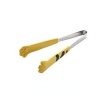 일본 고양이 발 모양 음식 집게 귀여운 만화 식사 집게 스테인레스 스틸 바베큐 집게 샌드위치 킹 클립 주방 도구, L 24cm 9.45inch, YELLOW