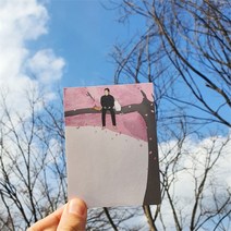 동주와 고양이 벚꽃 위에서 메모지 윤동주 굿즈