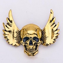 오토바이 바이크 해골 라이딩 뱃지 브로치 액세서리, Gold