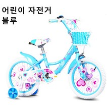Dream 어린이 공주용 네발자전거 보조바퀴 패션선물 SYKB99, 14인치, 블루