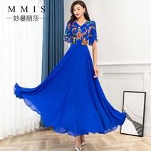 여름 비치 보헤미안 원피스 쉬폰 여 롱 프린트-99540