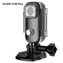 헬멧 블랙박스 오토바이 카메라 SJCAM C100Plus 미니 엄지 1080P30FPS 2K30FPS H.265 12MP 2.4G 와이파, 02 블랙