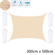 고정식 비가림 썬룸 스카이 테라스 주차장 캐노피 태양 대피소 방수 양산 돛 야외 사각형 그늘 돛 정원 수영 마당 돛 비치 자동차 천막, 300cm x 500cm