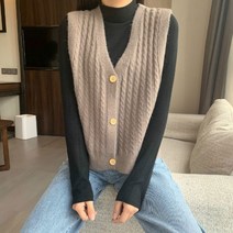 메이리앤 캔디 컬러 v넥 베스트 니트 조끼